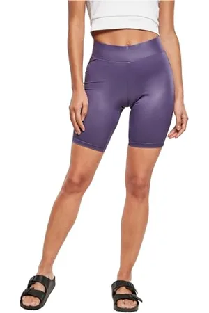 Urban classics Damen TB4078-Ladies Synthetic Leather Cycle Yoga-Shorts, , M