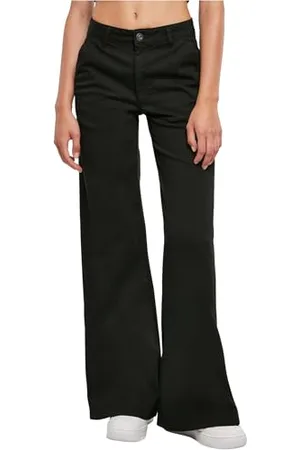 Urban classics Damen TB5453-Ladies High Waist Wide Leg Chino Pants Hose, Black, 34