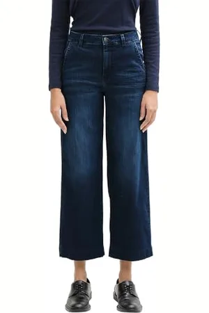 TOM TAILOR Damen 1045728 Jeans Culotte, 10136-Dark Blue Denim, 30W x 28L