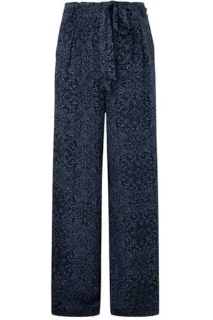 Pepe Jeans Damen Colette Print Hose, Blau (Sea Blue), XL