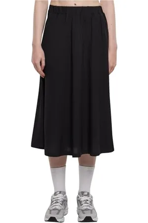 Urban classics Damen Rock Ladies Viscose Skirt, lässiger Rock für Frauen, 3/4 Länge, black, M
