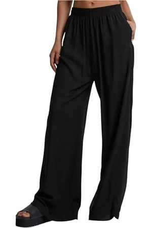 Urban classics Damen Hose Ladies Wide Leg Viscose Pants, Wide Leg Hose für Frauen, Loose Fit, black, L