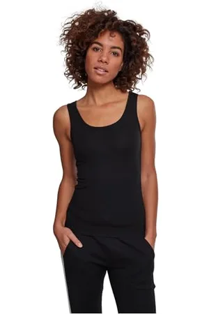 Urban classics Damen TB1907-Ladies 2-Pack Basic Stretch Top, Black, XS