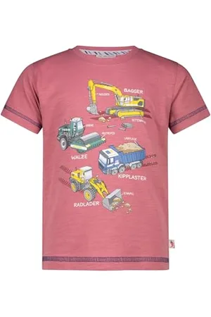 Salt & Pepper BY KIDS PARK Jungen Baustellen Print aus Slub Jersey T-Shirt, , 128 cm-134 cm