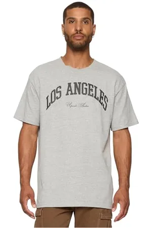 Mister Tee Unisex MT2462-L.A. College Oversize Tee T-Shirt, Grey, L