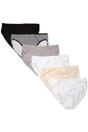 Amazon Damen Slip aus Baumwolle mit hohem Beinschnitt (in Übergröße erhältlich), 6er-Pack, , 42