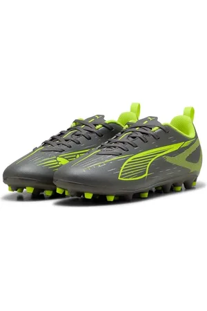 PUMA Ultra 5 Play MG JR Fussballschuh, Matte Aged Silver-Yellow ALERT Aged Silver, 29 EU