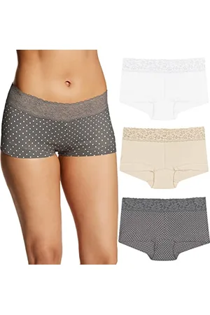 Maidenform Damen Underwear, Stretch Cotton Boyshort Panties for Women, Assorted, 3-Pack Slips für Jungen, , XL (3er Pack)