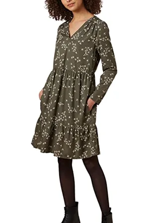 People Tree Damen Juno Blättern Lässiges Business-Kleid, , 34