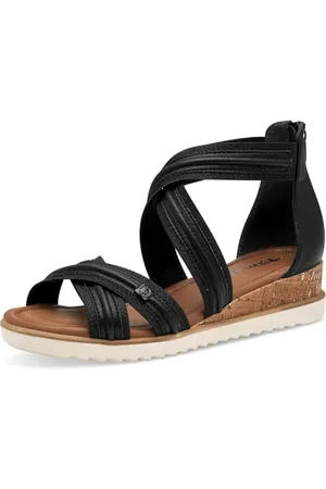 Tamaris Sandalette Damen Vegan Bequem schwarz,EU 42