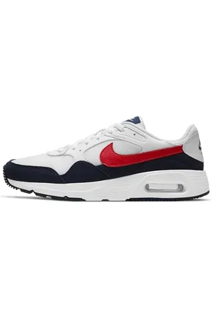 Nike Air Max SC, Herrenschuhe Mann, Weiß/University Red-Obsidian, 38.5 EU