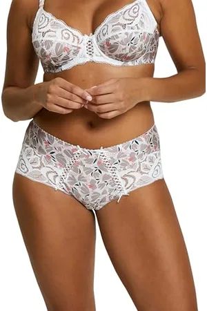 Sans Complexe Damen Amelie Shorty-Modell Amélie-Druck Mit Grafischer Spitze Im Hinteren Bereich Einen Sehr Trendigen Druck Für Frauen, JBN Print Tulips Taupe, 42-44, , 40-42 EU