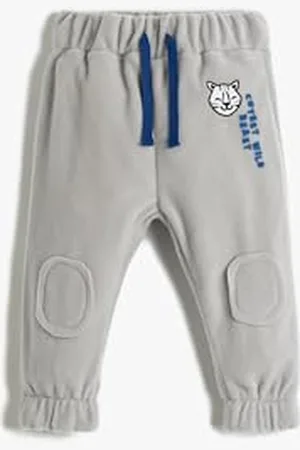 Koton Babyboy Fleece Jogger Sweatpants Drawstring Applique Detail Tiger Printed