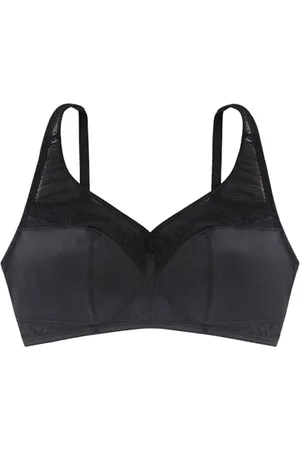 Dorina Damen Minimising Spitze BH ohne bügel, Ungefütterter Minimizer mit extra Breiten Trägern, Teagan, Schwarz, 85E
