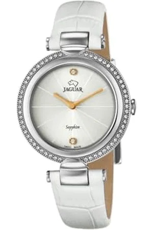 Festina JAGUAR Uhrenmodell J832 / 1 aus der Cosmopolitan-Kollektion, 34,5 mm Gehäuse mit weißem Lederarmband für Damen J832/1