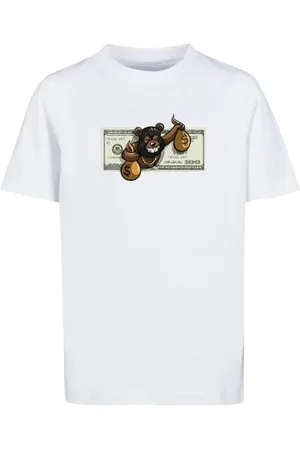 Mister Tee Unisex Kids MTK250-Kids Money Bear Tee T-Shirt, White, 110/116