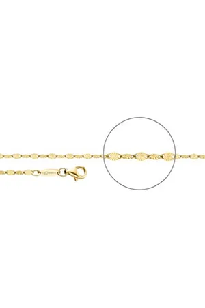 Der Kettenmacher Damen Halskette Plättchenkette Diamantiert aus Sterlingsilber in der Farbe , Länge: 40cm, PL-40G