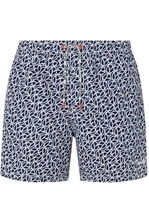 Pepe Jeans Herren P Print Badeshorts, Blau (Navy), S