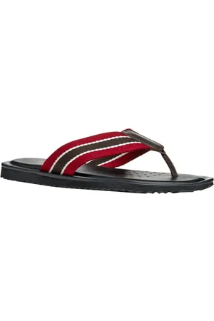 Geox Herren U ERICE B Slide Sandal, Dk Coffee/Red, 41 EU