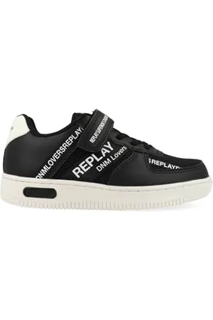 Replay Jungen Sneaker mit Klettverschluss, Schwarz (Black White 008), 33