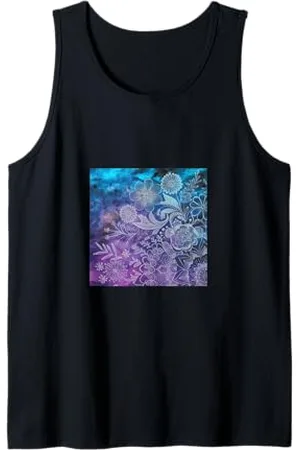Mandala Blau/Violette Magnolie Aquarell Boho Bohemian Tank Top