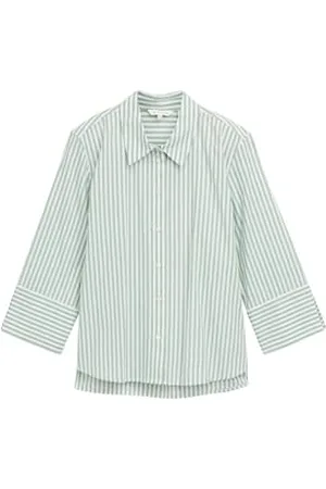 TOM TAILOR Damen 1045256 Bluse, 37462-Mid Green White Stripe, 38