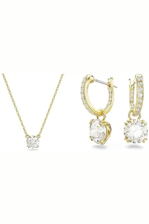 Swarovski Imber Halskette & Ohrringe Kollektion, Gold plattiert