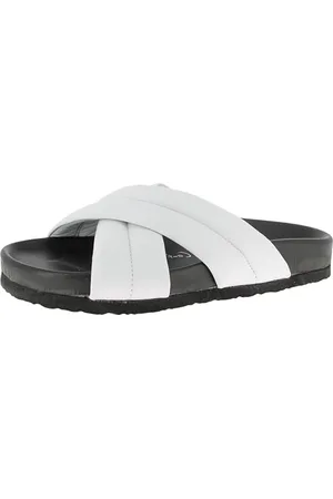 Andrea Conti Damen Pantolette Flacher Slipper, schwarz/weiß, 37 EU