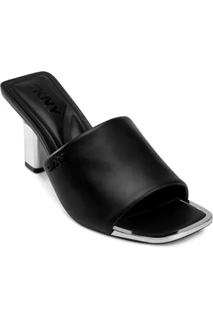 DKNY Damen Kelley-PEEP Toe Mule Heeled Sandal, Black, 38.5 EU