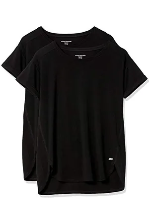 Amazon Damen Leichtes Fitness-T-Shirt mit Rundhalsausschnitt und lockerer Passform (in Übergröße erhältlich), 2er-Pack, , XXL