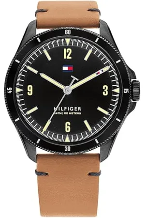 Tommy Hilfiger Analog Quarzuhr für Herren mit Braunes Lederarmband - 1791906