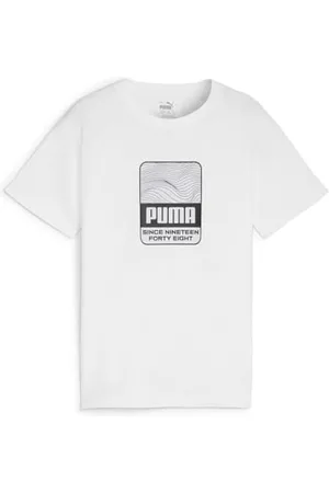 PUMA Unisex Active Sports Graphic Tee B T-Shirt, weiß, 128