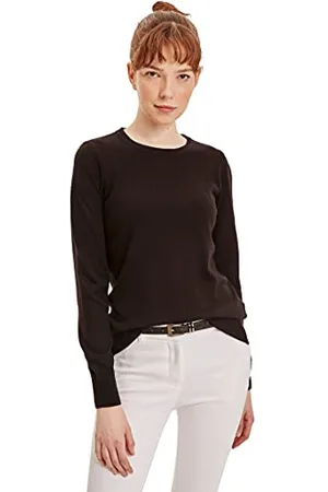 DeFacto Frauen Regular Fit Langarmhemden Mit Rundhalsausschnitt Für Frauen Trikotpullover Damenpullover ( , M)