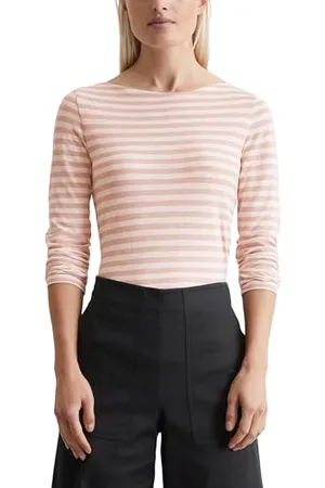 Marc O’ Polo Marc OߴPolo Damen Langarmshirt aus Bio-Baumwolle gestreift, Mehrfarbig (Multi/Dusty Rose), S