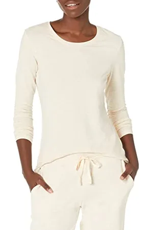 Amazon Damen Langärmeliges T-Shirt mit Rundhalsausschnitt, Klassischer Schnitt (Erhältlich in Übergröße), , XXL
