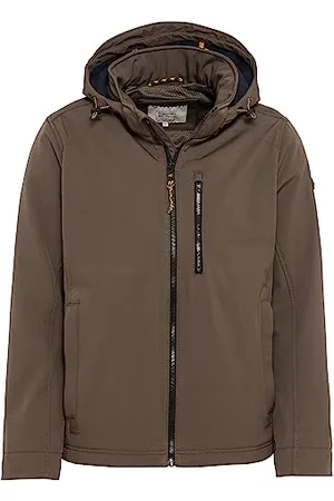 Camel Active Herren Softshelljacke mit Abnehmbarer Kapuze Braun menswear-46
