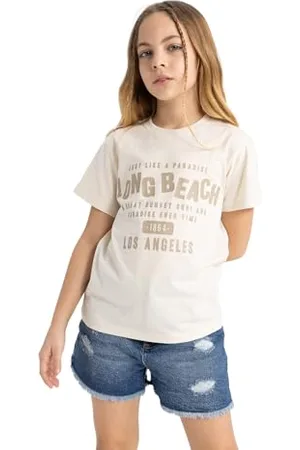 DeFacto Mädchen T-Shirt - Trendige T Shirts für Kinder - Mädchen T-Shirts für Mädchen -Tshirts Mädchen