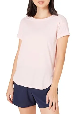 Amazon Damen Leichtes Fitness-T-Shirt mit Rundhalsausschnitt und lockerer Passform (in Übergröße erhältlich), , M