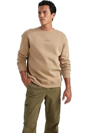 DeFacto Herren Sweatshirts - Bequeme Sweatshirt Herren Pullover Boxy Fit Crew Neck
