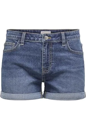 JDY Damen Jeansshorts mit Umschlag und klassischem Five-Pocket-Design, Farben: , Größe:S