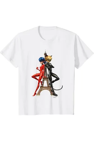 MIRACULOUS Kinder - Ladybug Cat Noir Eifelturm T-Shirt