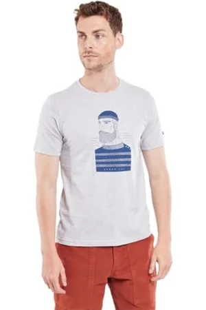 Armor.lux Herren Ancre T-Shirt, Grau meliert/Marineblau H23, S
