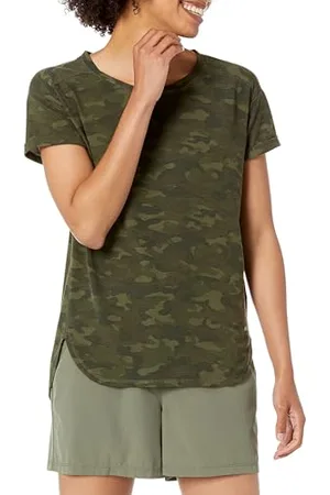 Amazon Damen Leichtes Fitness-T-Shirt mit Rundhalsausschnitt und lockerer Passform (in Übergröße erhältlich), , L