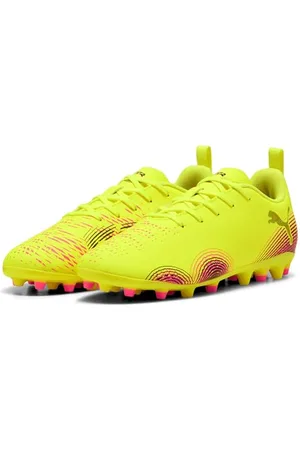 PUMA Future 8 Play MG JR Fussballschuh, Yellow ALERT Black-Sun Struck, 32.5 EU