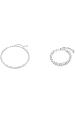 Swarovski Constella Halskette & Ohrringe, Rundschliff, Weiß