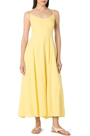 THE DROP Luna Scoop Neck Linen Maxi Dress Maxikleid, , 4XL Große Größen