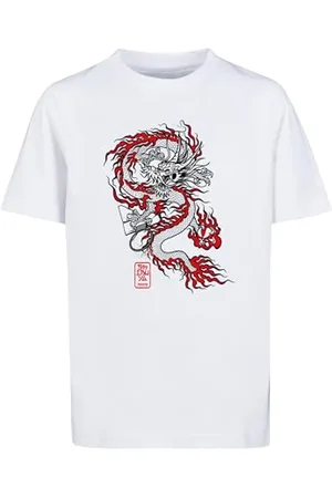 Mister Tee Unisex Kids MTK249-Kids Dragon Baller Tee T-Shirt, White, 110/116
