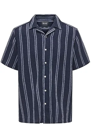 Only & Sons Unisex Onstrev Life Reg Struc Stripe Ss Shirt Hemd, , XL