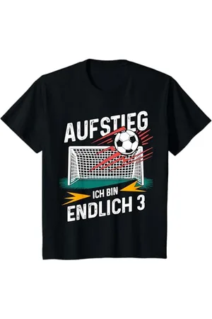ARTIPALATI Kinder 3. Geburtstag Junge Fußball 3 Jahre Spruch T-Shirt