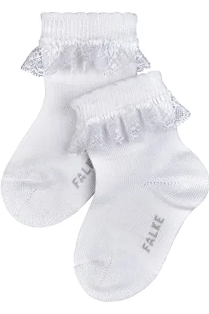 Falke Unisex Baby Socken Romantic Lace B So Baumwolle einfarbig 1 Paar, , 80-92
